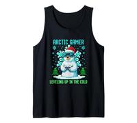 Diseño Arctic Gamer Pixel Art Retro 8-bit Winter Geek Camiseta sin Mangas
