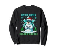 Diseño Arctic Gamer Pixel Art Retro 8-bit Winter Geek Sudadera