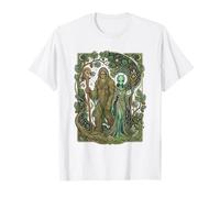 Diseño Art Nouveau de Bigfoot Alien Cosmic Forest Spirit Camiseta