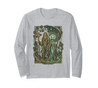 Diseño Art Nouveau de Bigfoot Alien Cosmic Forest Spirit Manga Larga