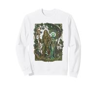 Diseño Art Nouveau de Bigfoot Alien Cosmic Forest Spirit Sudadera