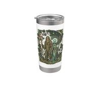 Diseño Art Nouveau de Bigfoot Alien Cosmic Forest Spirit Vaso térmico de acero inoxidable de doble pared