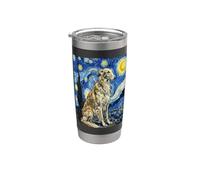 Diseño artístico de Borzoi Dog van Gogh Starry Night Vaso térmico de acero inoxidable de doble pared