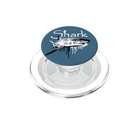 Diseño artístico de Dibujo a Mano de Acuarela de tiburón PopSockets PopGrip para MagSafe