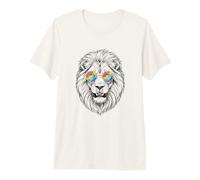 Diseño artístico de Gafas de Sol Lion Rainbow Camiseta Premium