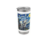 Diseño artístico de Opossum van Gogh Starry Night Vaso térmico de acero inoxidable de doble pared