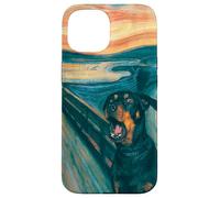 Diseño artístico Divertido de Rottweiler The Scream Dog Carcasa para iPhone 15