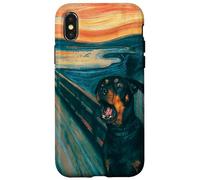 Diseño artístico Divertido de Rottweiler The Scream Dog Carcasa para iPhone X/XS