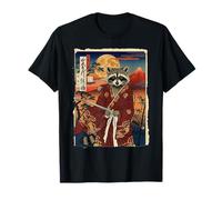 Diseño artístico japonés de Mapache Samurai Fuji Ukiyo-e Camiseta