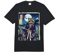 Diseño artístico japonés de Mapache Samurai Fuji Ukiyo-e Comfort Colors Adult Heavyweight T-Shirt