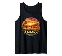 Diseño artístico Vintage de caravanas nómadas del Desierto del Sahara Camiseta sin Mangas
