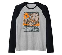 Diseño Atrevido de Demolition Derby Days en Naranja sobre un accidente de casa Camiseta Manga Raglan