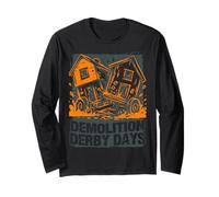 Diseño Atrevido de Demolition Derby Days en Naranja sobre un accidente de casa Manga Larga