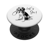 Diseño Beagle Let's Go! - Happy Beagle Dog Lover Design PopSockets PopGrip Adhesivo