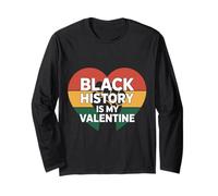 Diseño Black History Is My Valentine Melanin Love Manga Larga