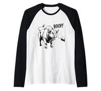 Diseño Boop The Angry Bull para Amantes de los Animales y diversión Camiseta Manga Raglan