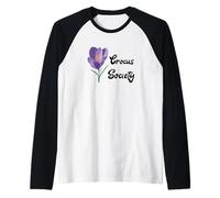 Diseño botánico de Flores primaverales de Crocus Flower Society Camiseta Manga Raglan