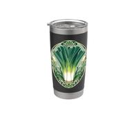 Diseño botánico de vegetales de puerro modernista Vaso térmico de acero inoxidable de doble pared
