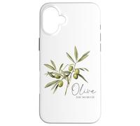 Diseño botánico Olive You So Much Carcasa para iPhone 16 Plus