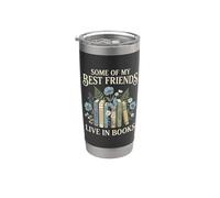 Diseño Botánico Vintage Amantes de los Libros Amigos Vaso térmico de acero inoxidable de doble pared