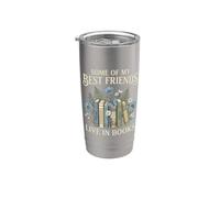 Diseño Botánico Vintage Amantes de los Libros Amigos Vaso térmico de acero inoxidable de doble pared