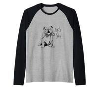 Diseño Bulldog Inglés Let's Go! - Diseño Bulldog Inglés Camiseta Manga Raglan