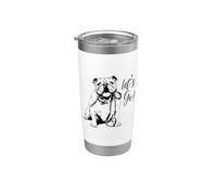 Diseño Bulldog Inglés "Let's Go!" - Diseño Bulldog Inglés Vaso térmico de acero inoxidable de doble pared