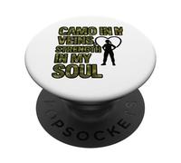 Diseño Camo in My Veins Strength in My Soul PopSockets PopGrip Adhesivo