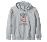 Diseño Cat I Woke Up Got out of Bed and Had Coffee Sudadera con Capucha