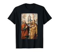 Diseño católico Vintage de San Joaquín y Santa Ana Camiseta gráfica económica, Hombre, Negro, S