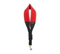 Diseño centrado en la comodidad en una correa para el cuello de saxofón que funciona bien con varios tipos de instrumentos, incluyendo alto (rojo)