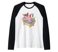 Diseño Chillin Cool Pig Camiseta Manga Raglan