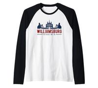 Diseño Colonial de Williamsburg Virginia Camiseta Manga Raglan