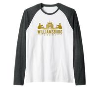 Diseño Colonial Williamsburg Virginia Camiseta Manga Raglan