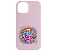 Diseño Colorido con Texto en inglés I Am Kind to Myself and Others Carcasa para iPhone 14