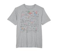 Diseño Colorido de Ecuaciones y Geometría Camiseta, Hombre Tallas Grandes, Gris Jaspeado, 3X Alto