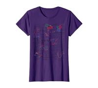 Diseño Colorido de Ecuaciones y Geometría Camiseta, Mujer, Morado, 3XL