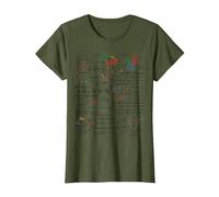 Diseño Colorido de Ecuaciones y Geometría Camiseta, Mujer, Verde Oliva, 3XL