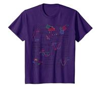 Diseño Colorido de Ecuaciones y Geometría Camiseta, Niños, Morado, 12 años