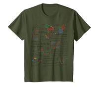 Diseño Colorido de Ecuaciones y Geometría Camiseta, Niños, Verde Oliva, 3 años