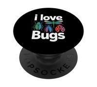 Diseño Colorido de Insectos I Love Bugs PopSockets PopGrip Adhesivo
