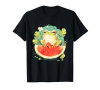 Diseño colorido de rana de sandía para amantes de la sandía Camiseta