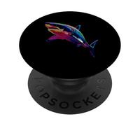 Diseño Colorido de tiburón Amante de los Animales PopSockets PopGrip Adhesivo