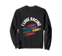Diseño Colorido de Velocidad de Coche I Love Racing Sudadera