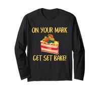 Diseño cómico de Baker On Your Mark Get Set para Hornear Tartas Manga Larga
