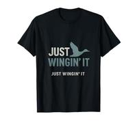 Diseño cómico de Just Winging It para Cazar Patos y Pescar Camiseta