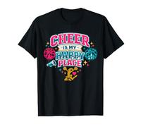 Diseño con espíritu de Animadora Cheer Is My Happy Place Camiseta gráfica económica