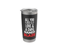 Diseño con nombre de perro - Todo lo que necesitas es amor Vaso térmico de acero inoxidable de doble pared