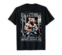 Diseño con Texto en inglés «I'm a GymRat and I Love It» Posing Muscular Gym-Rat Camiseta