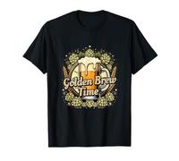 Diseño Conceptual Vintage de Golden Brewing Time Camiseta